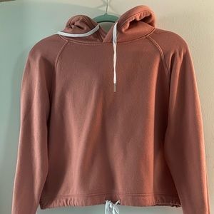 Coral Pink Crop Top Hoodie